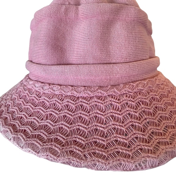 PARKHURST Canada Packable 100% Cotton Brimmed Bucket Hat with Rosette Mauve - Picture 3 of 8